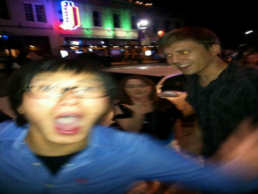 distorted photo of kids on 6th street in austin, tx